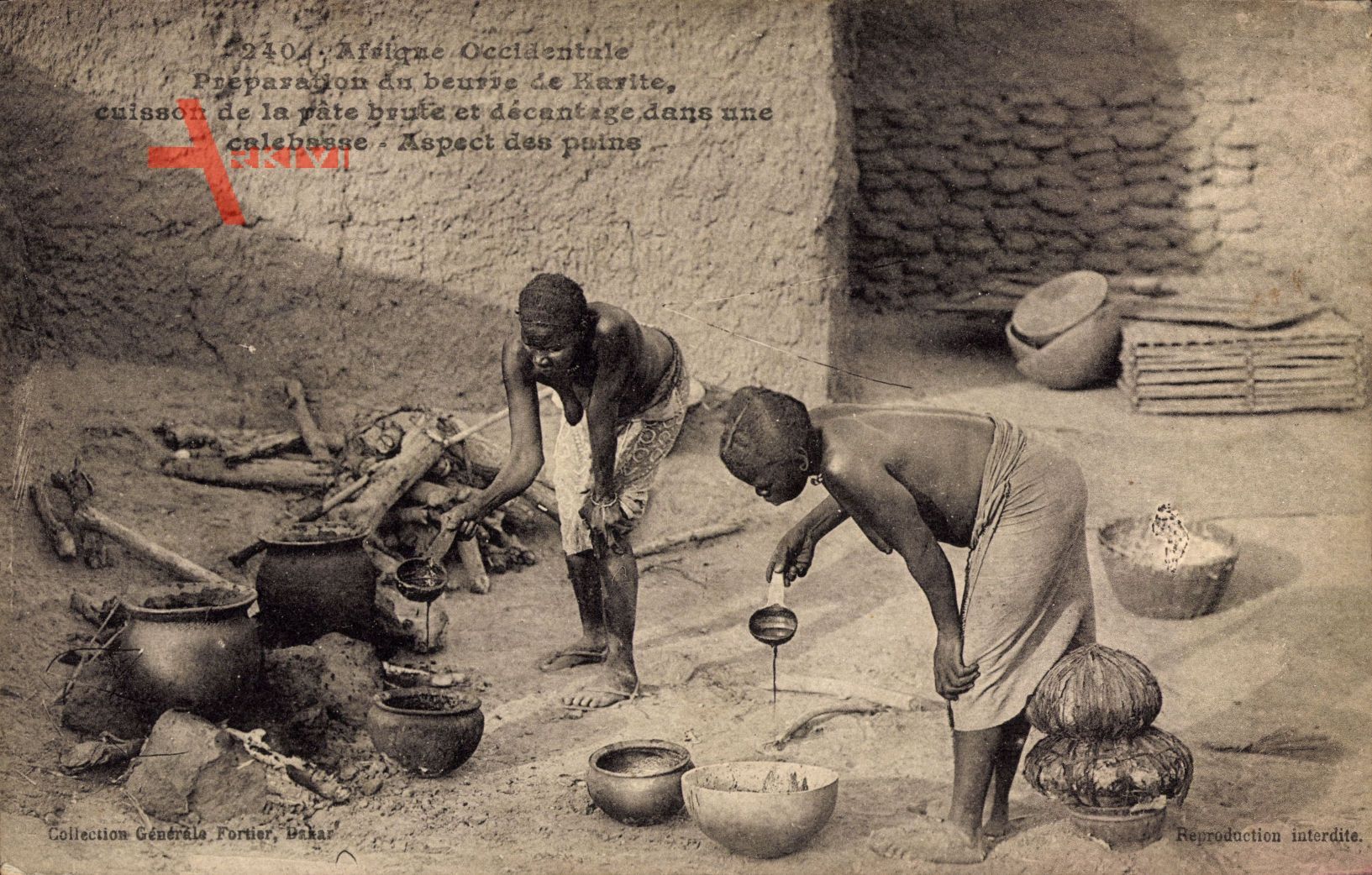 Afrique Occidentale, Préparation du beurre de Karite, Butterherstellung