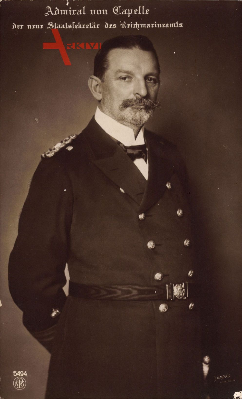 Admiral von Capelle, Staatssekretär des Reichsmarineamts, Uniform