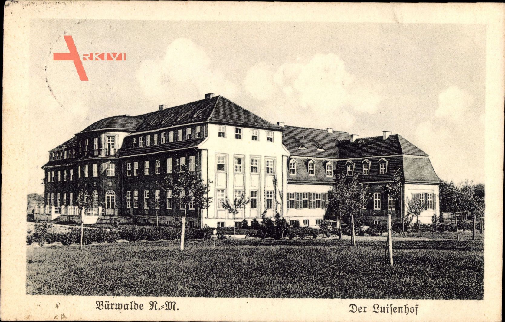 Mieszkowice Bärwalde Neumark Ostbrandenburg, Blick auf den Luisenhof, Fassade