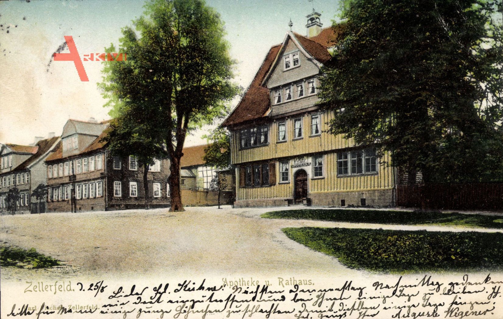 Clausthal Zellerfeld, Blick auf Apotheke und Rathaus