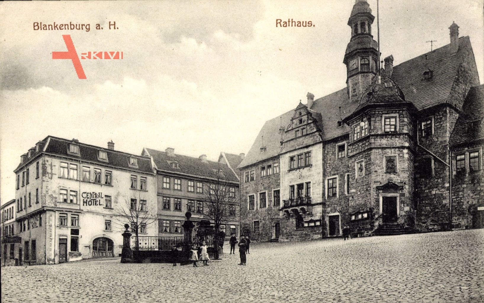 Blankenburg am Harz, Blick auf das Rathaus, Zentral Hotel