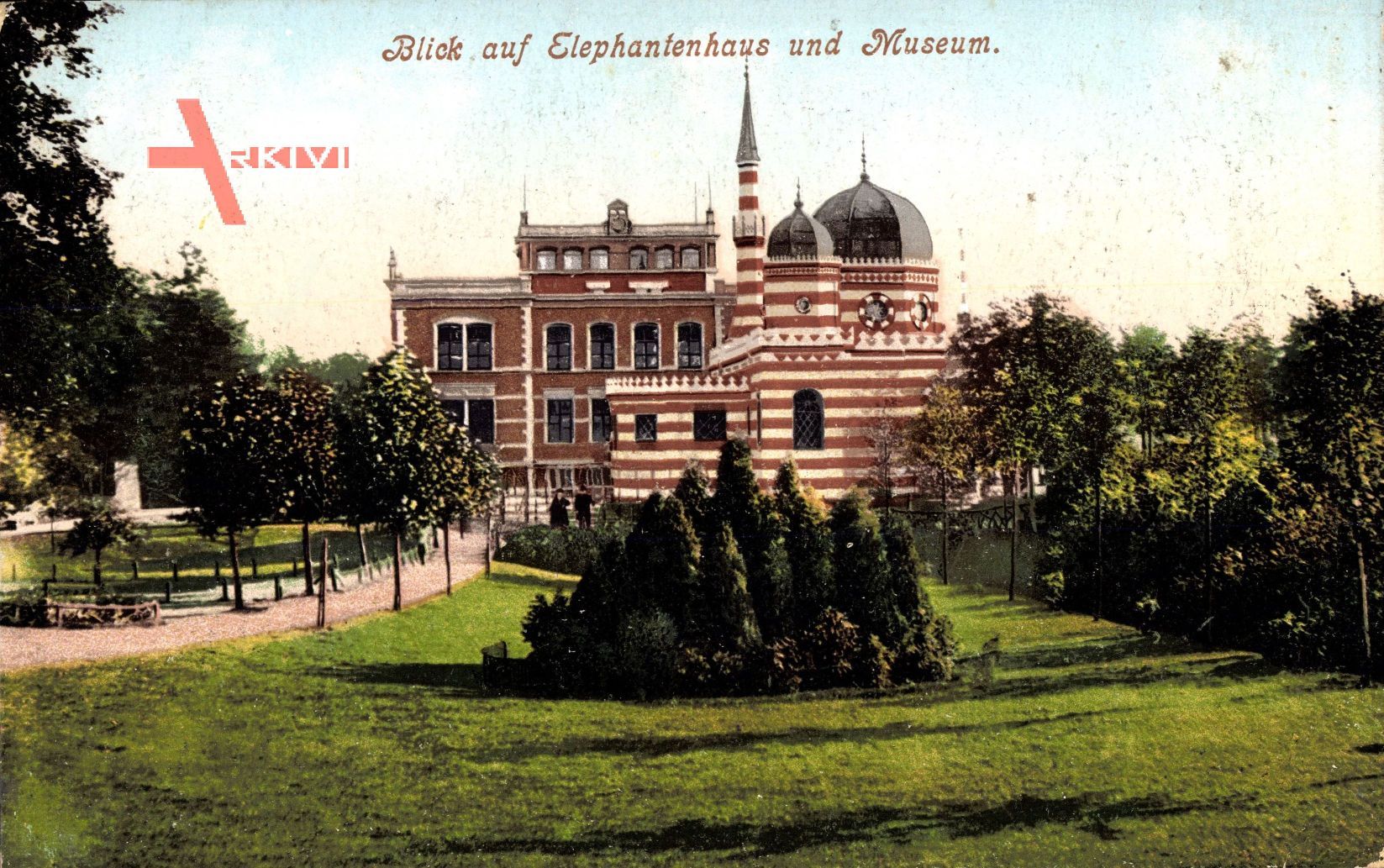 Münster Westfalen, Blick auf das Elephantenhaus und Museum, Zoo