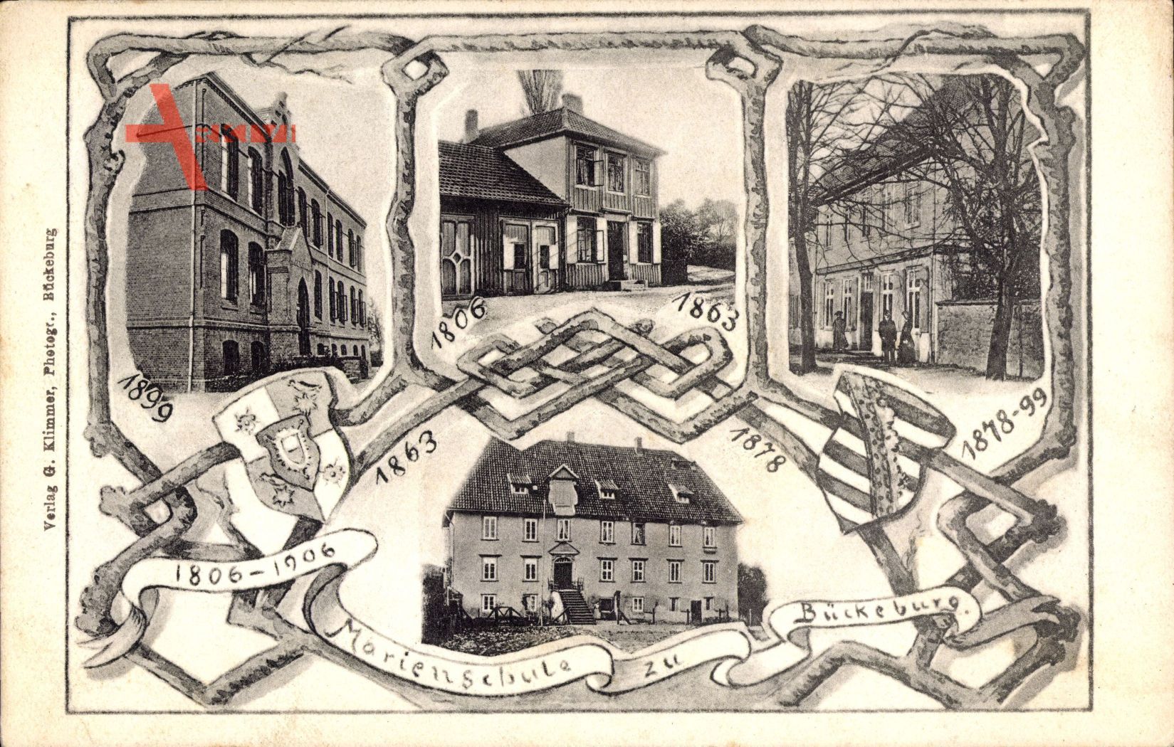 Bückeburg, Blick auf die Marienschule 1806 bis 1906