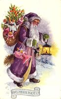 Frohe Weihnachten, Weihnachtsmann, Tannenbaum, Geschenke, Laterne