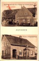 Auhagen, Gastwirtschaft Storchennest, Inh. A. Lampe, Kirche, Kriegerdenkmal