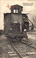 Volltreffer in einen Eisenbahnwagen, Erster Weltkrieg