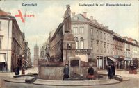 Darmstadt in Hessen, Ludwigplatz mit Bismarckdenkmal