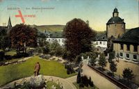 Blick auf das Bismarckdenkmal und den Platz in Siegen um 1914