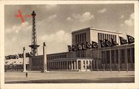 Berlin Charlottenburg, Ausstellungshallen und Funkturm, Olympia 1936