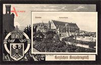 Passepartout Wappen Goslar, Blick auf das Kaiserhaus, Neujahrsgruß