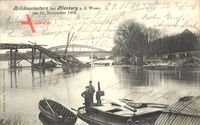 Nienburg Weser, Brückeneinsturz, 13.11.1904, Trümmer, Passanten, Boote