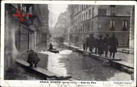 Paris, Inondation Janvier 1910, Rue du Bae, Hochwasser