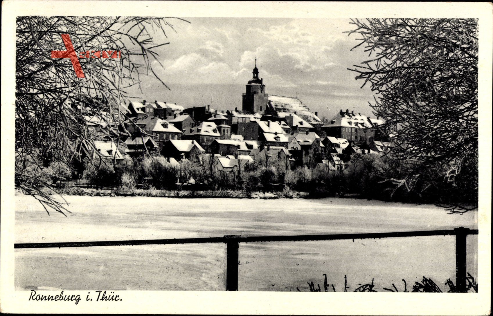 Ronneburg im Kreis Greiz Thüringen, Gesamtansicht im Winter, Schnee