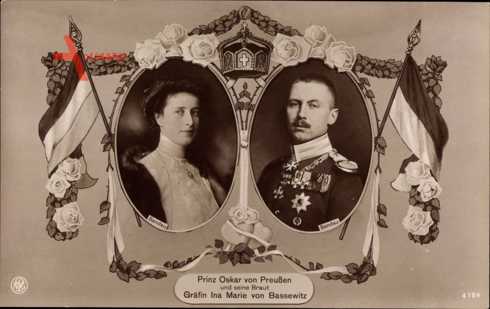 Oskar Prinz von Preussen, Gräfin Ina Marie von Bassewitz, NPG 4784