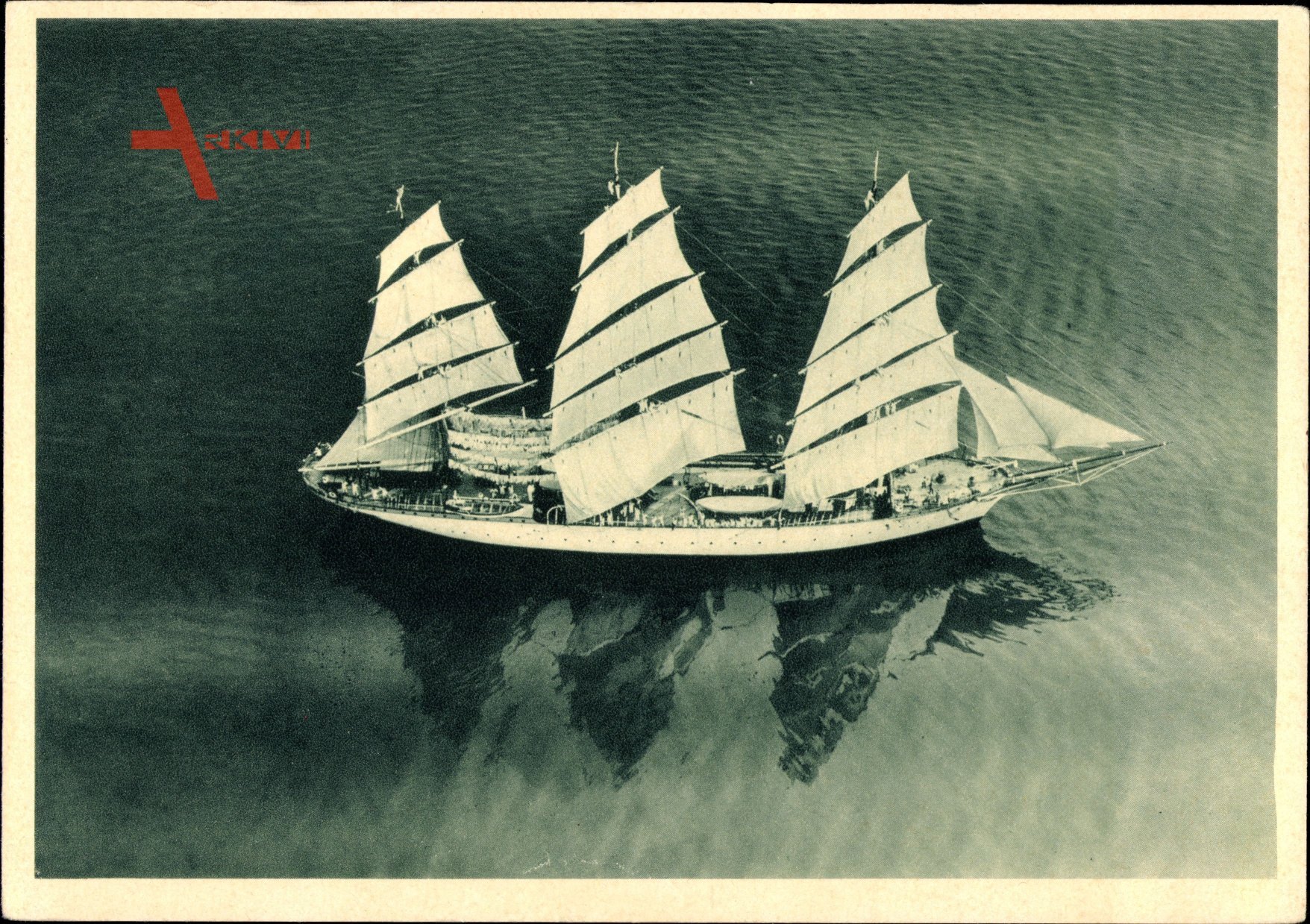 Das Schulschiff Großherzogin Elisabeth, Segelschiff, Fliegeraufnahme