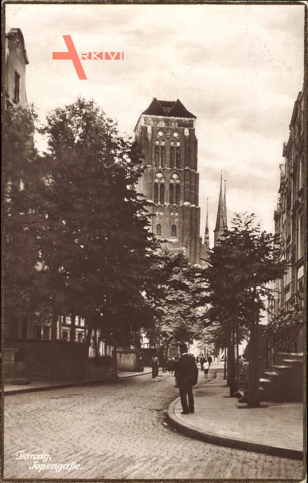 Gdańsk Danzig, Jopengasse, Straßenpartie, St. Elisabethkirche