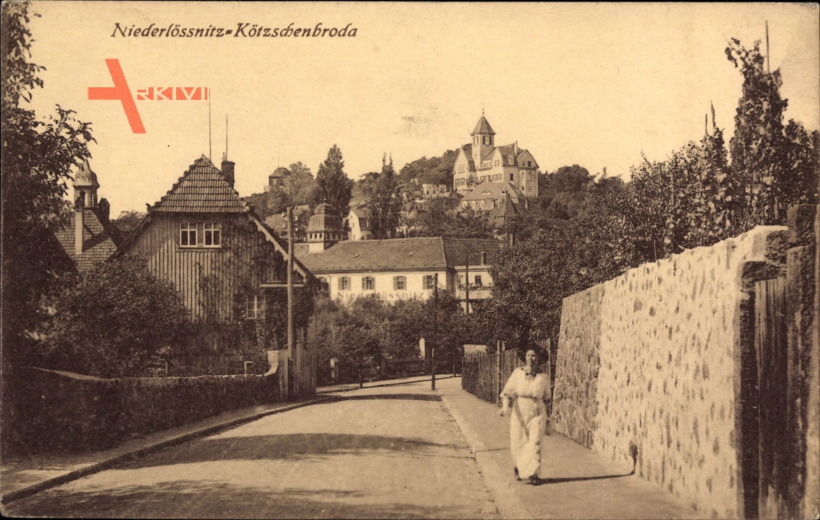 Niederlössnitz Kötzschenbroda Radebeul Sachsen, Straßenpartie im Ort