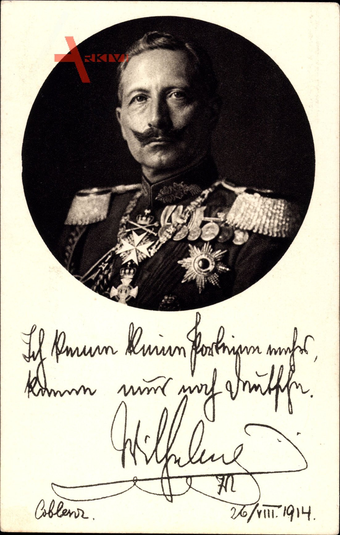 Ganzsachen Kaiser Wilhelm II. v Preußen,Zitat,Ich kenne keine Parteien mehr..
