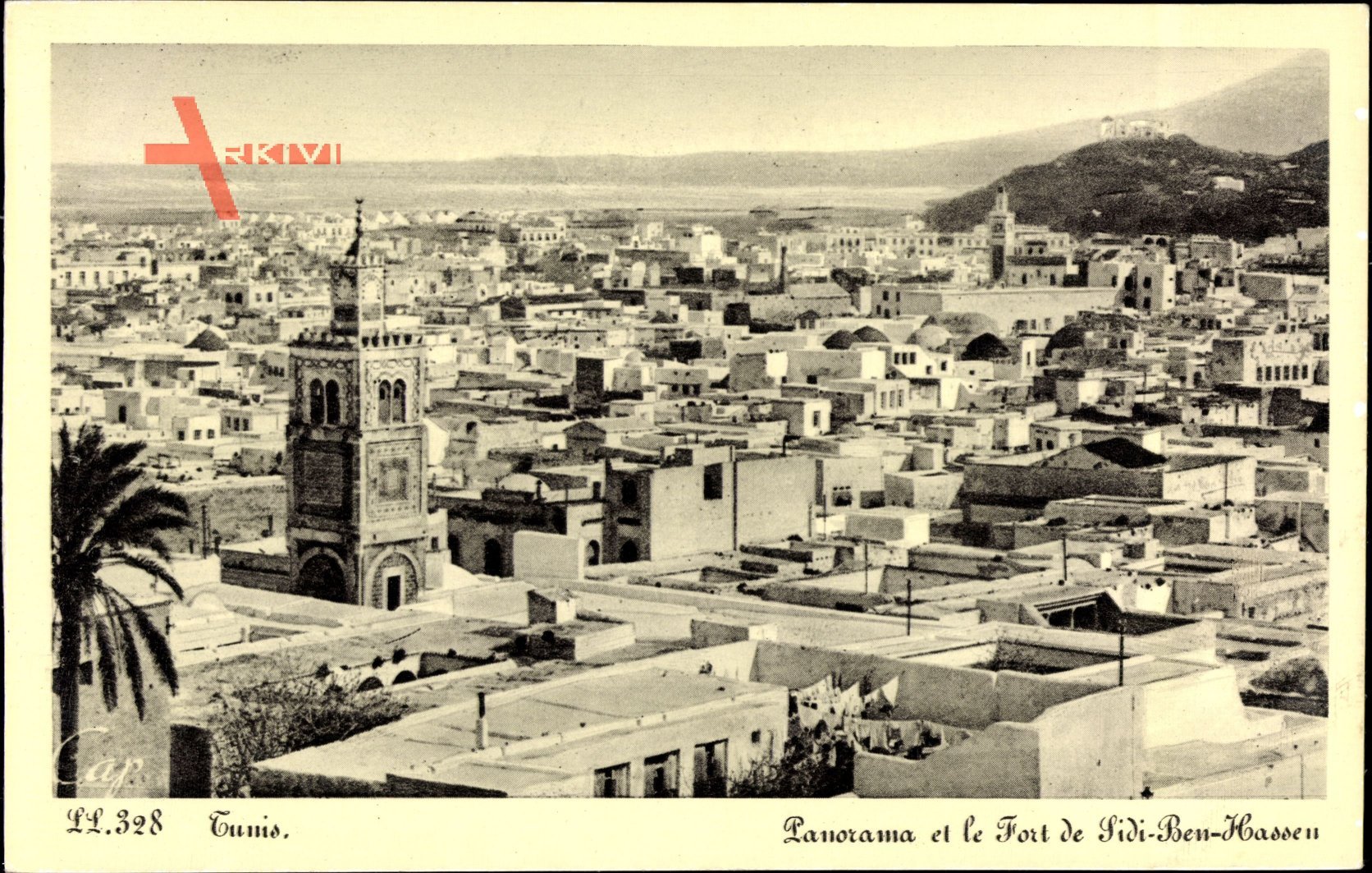 Tunis Tunesien, Panorama et le Fort de Sidi Ben Hassen