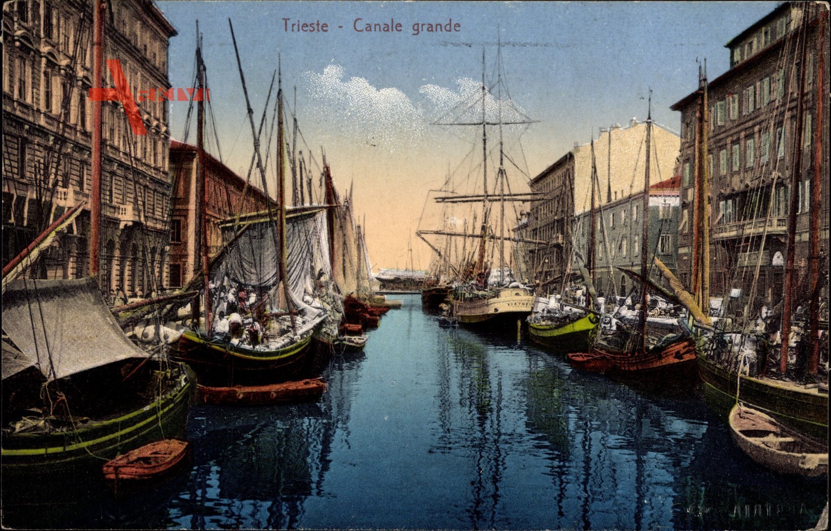 Triest Friuli, Canale grande, Großer Kanal, Segelschiffe