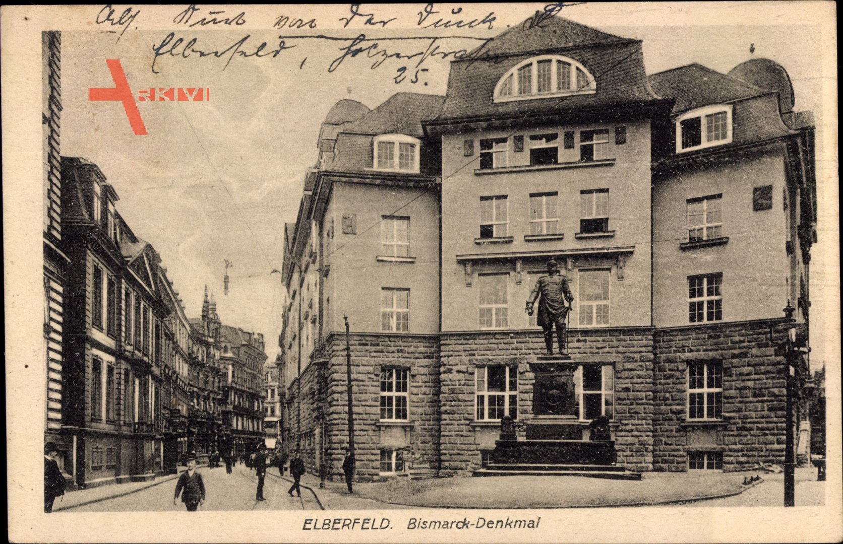 Elberfeld Wuppertal, Blick auf das Bismarckdenkmal, Gebäude, Straßenpartie