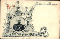 König Albert von Sachsen, Jubiläums Postkarte 1898, Portrait