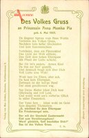Jugendstil Des Volkes Gruß an Prinzessin Anna Monika Pia, 04 Mai 1903