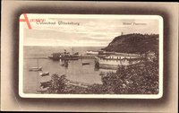 Glücksburg an der Ostsee, Strand Panorama, Anlegestelle, Dampfer
