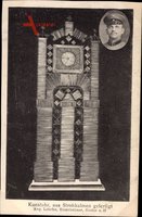 Kunstuhr, aus Strohhalmen gefertigt, August Lehrke aus Goslar Harz