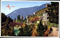 Merano Meran Südtirol, Passeggiata Gilf, Brücke, Promenade, Herbst