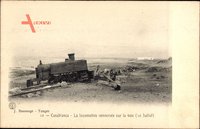 Casablanca Marokko, La locomotive enversee sur la voie, 30 Juillet