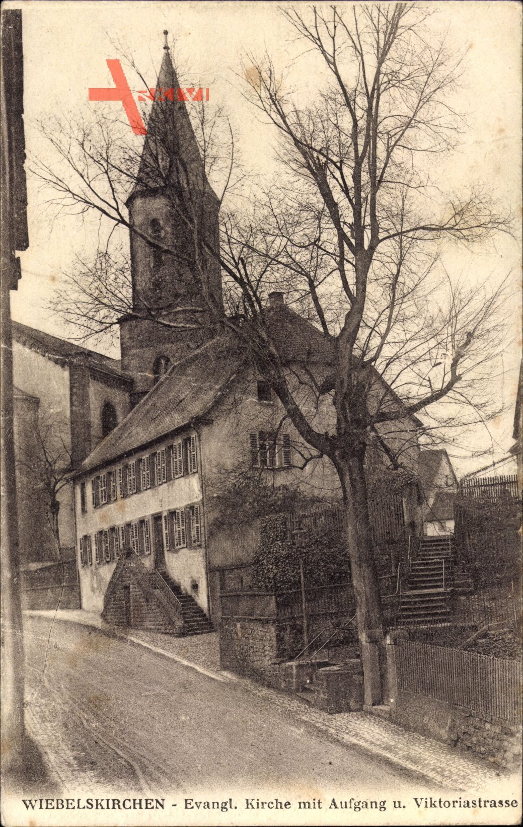 Wiebelskirchen Neunkirchen, Evang. Kirche mit Aufgang u. Viktoriastraße