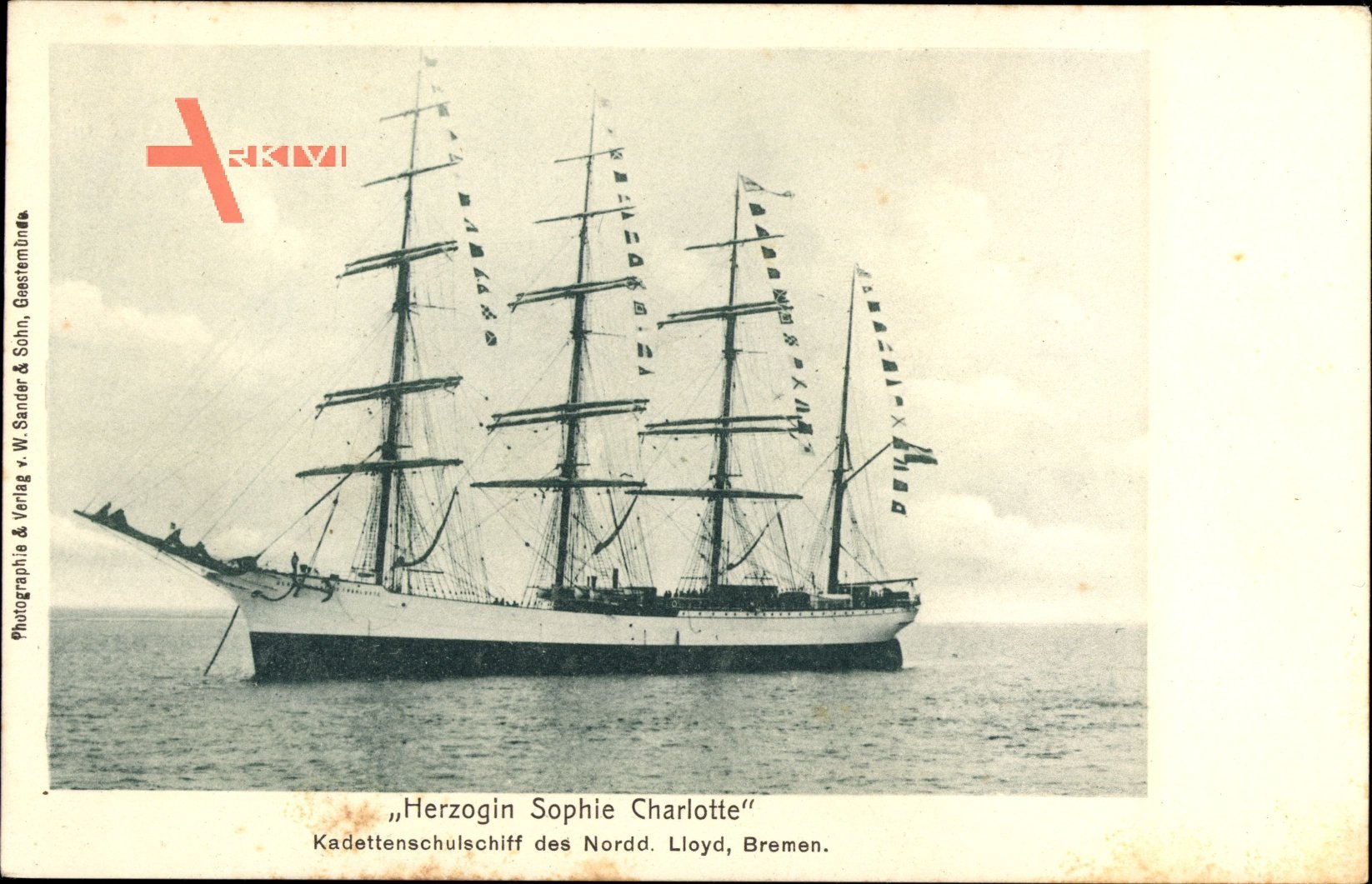 Segelschiff, Herzogin Sophie Charlotte, Viermastbark, Kadettenschulschiff