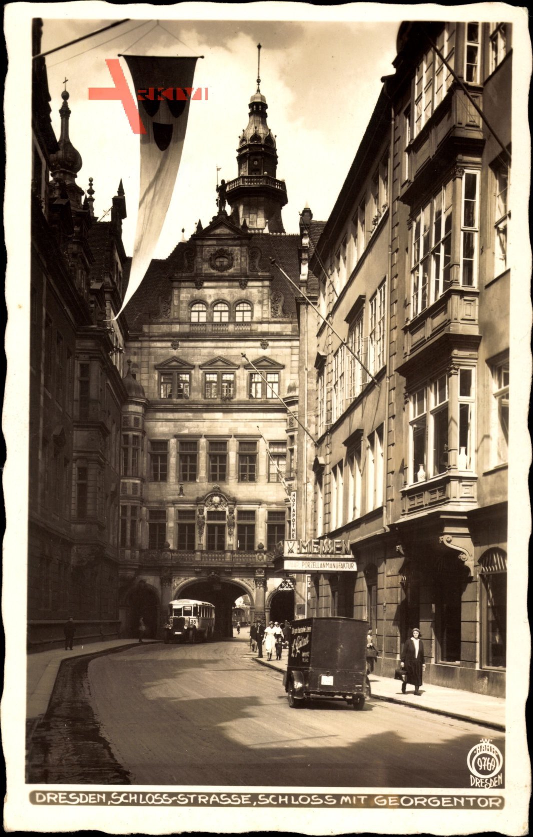 Dresden, Schloss Straße, Schloss mit Georgentor, Walter Hahn 9769
