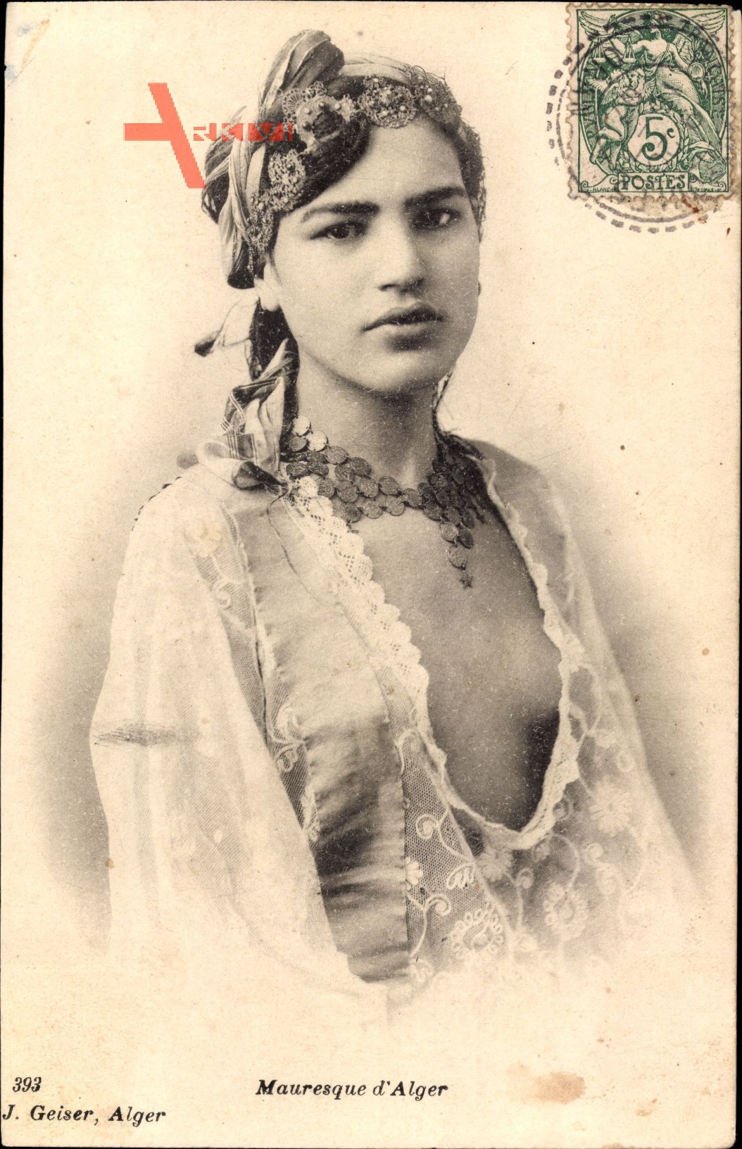 Algier Alger Algerien, Mauresque, leichtbekleidete junge Frau, Geiser 393