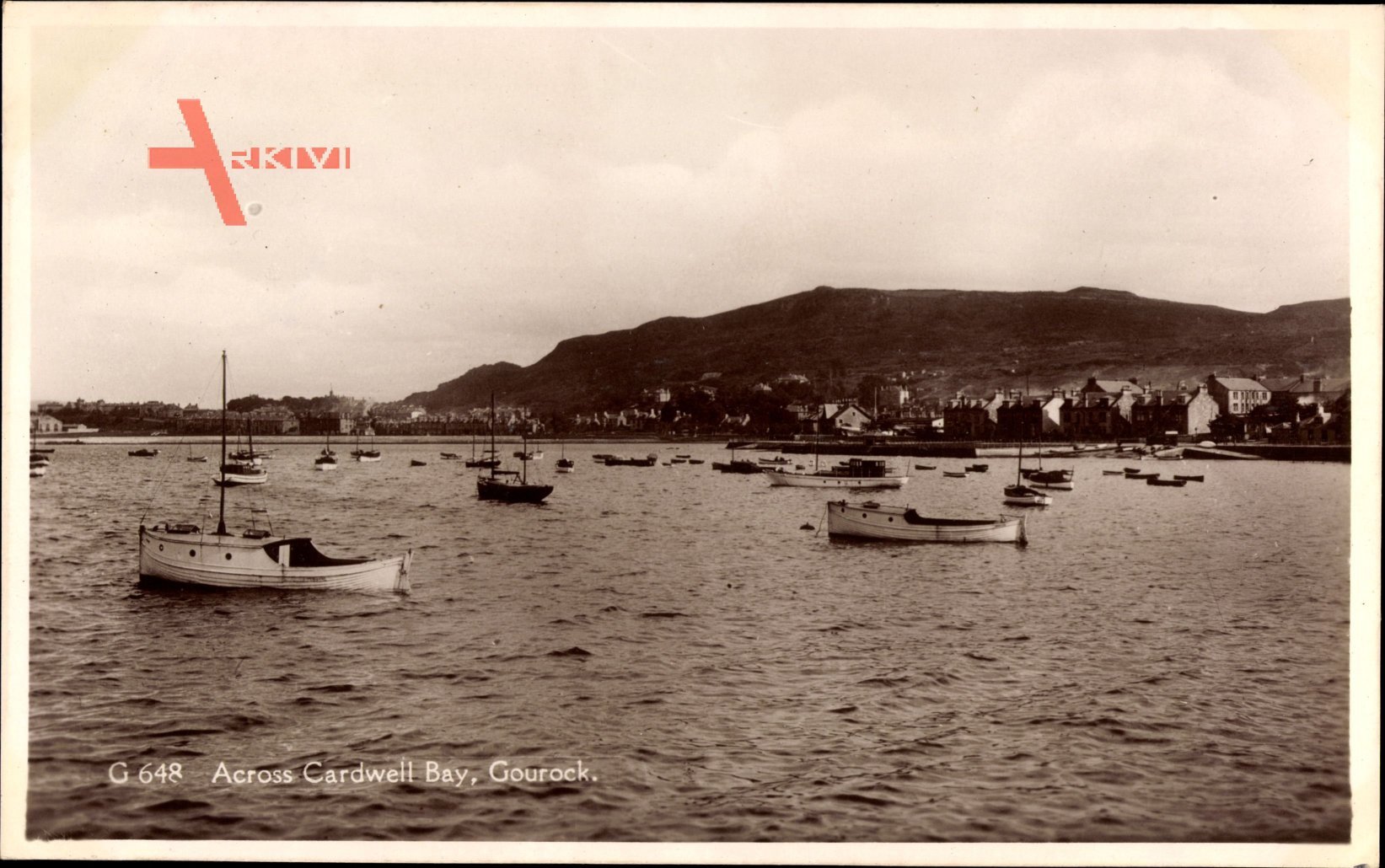 Gourock Schottland, Across Cardwell Bay, Boote in der Bucht