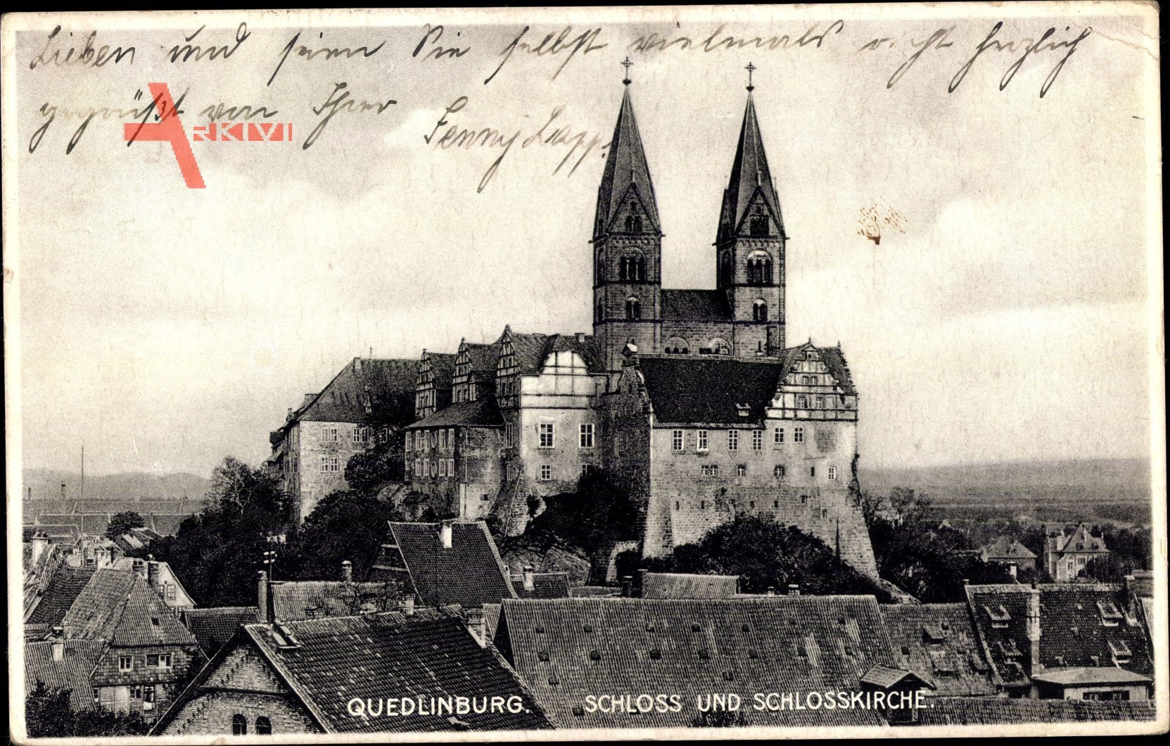 Quedlinburg im Harz, Blick auf das Schloss und die Schlosskirche