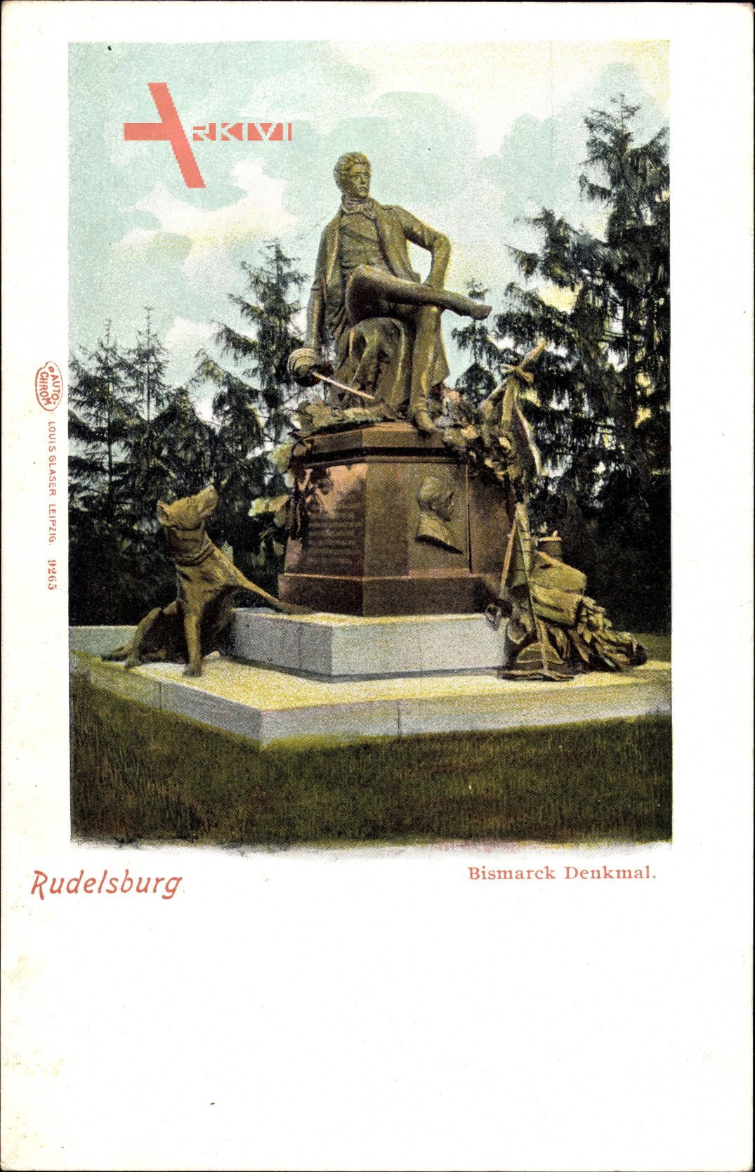 Rudelsburg Bad Kösen Naumburg an der Saale, Blick auf Bismarck Denkmal