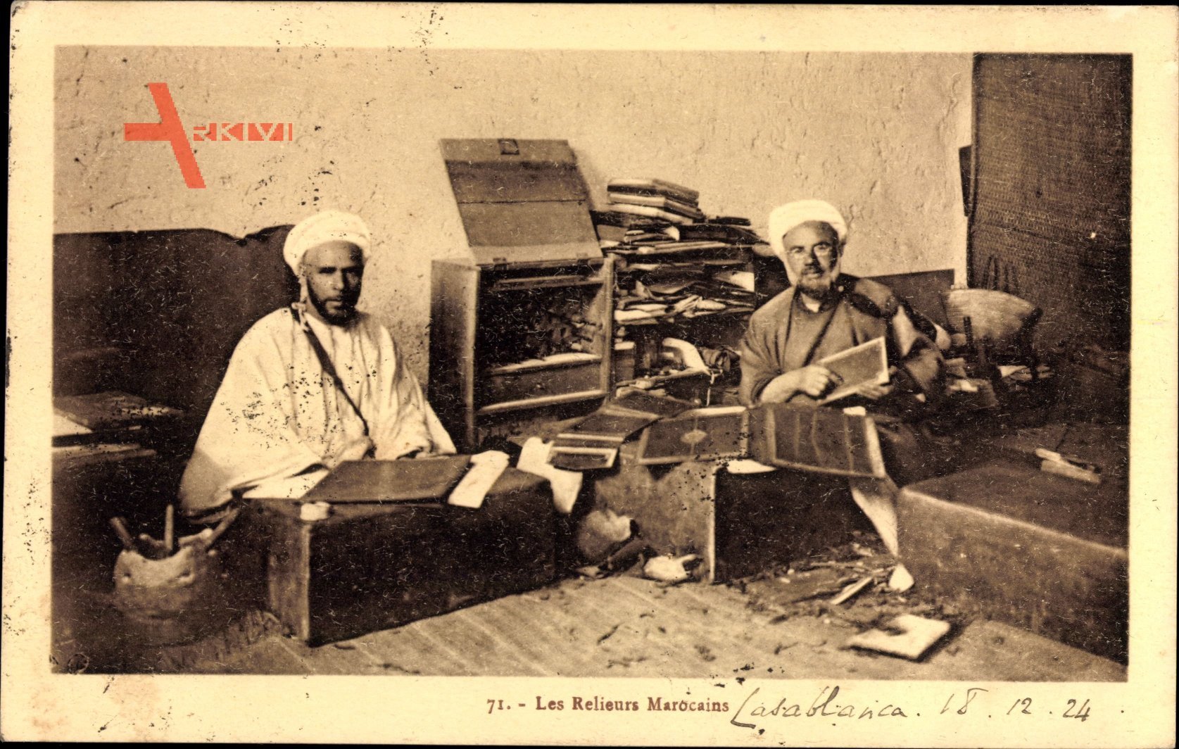 Marokko, Les Relieurs, Marokkanische Buchbinder bei der Arbeit
