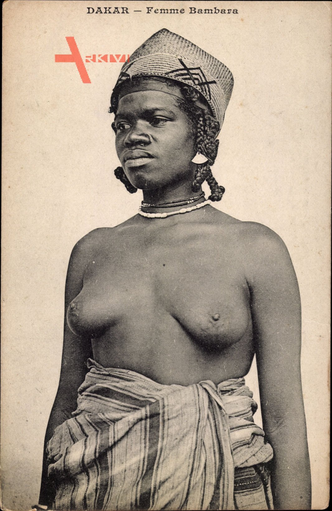 Dakar Senegal, Femme Bambara, Barbusige Frau, Portrait