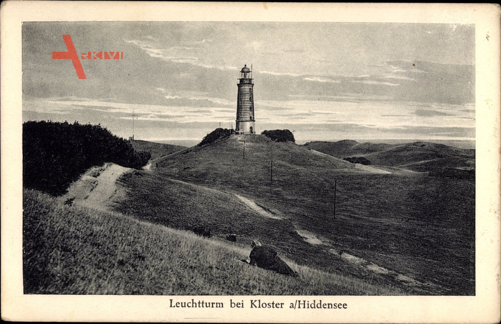 Insel Hiddensee in der Ostsee, Leuchtturm bei Kloster, Landschaft
