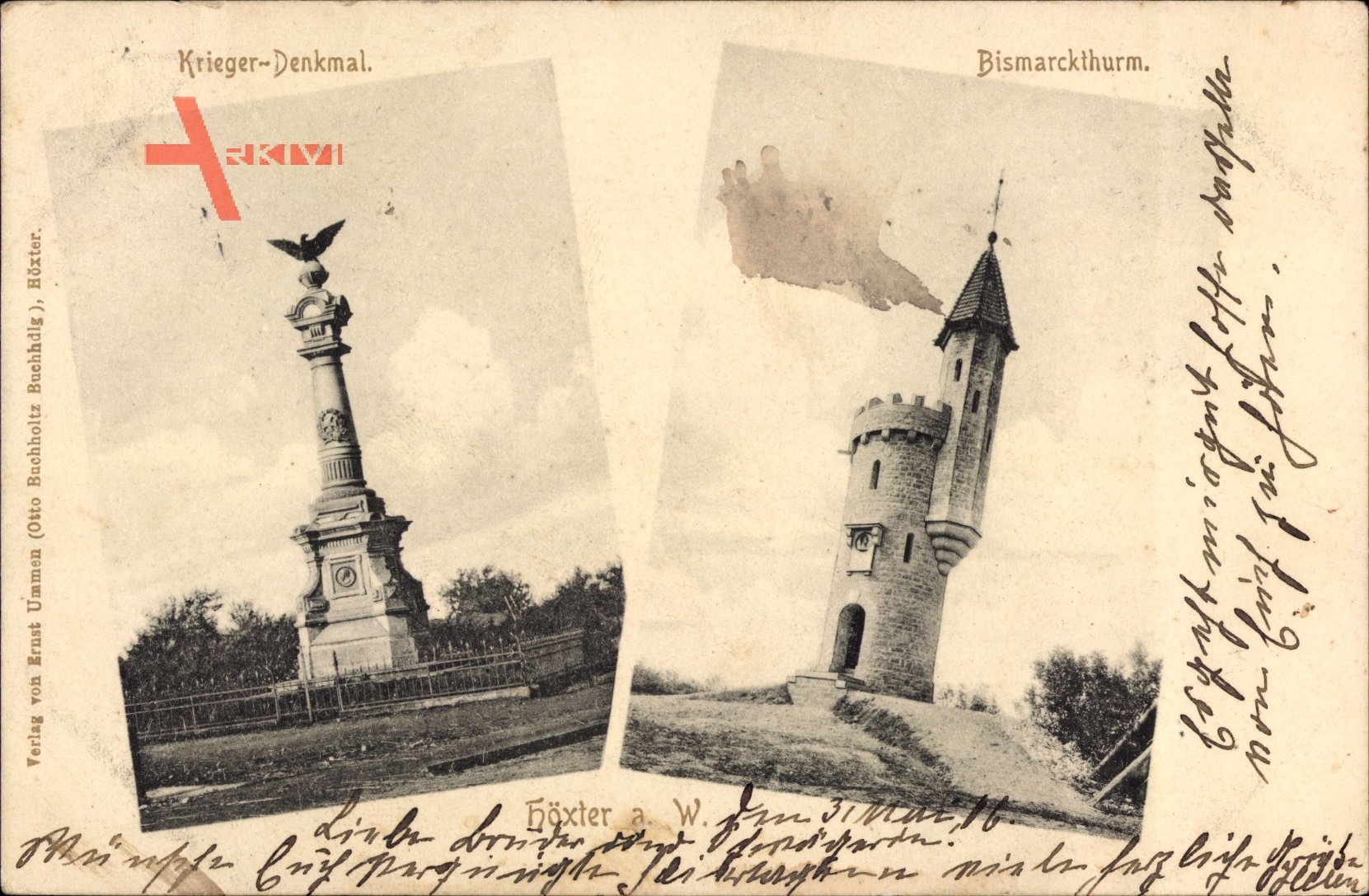 Höxter in Nordrhein Westfalen, Kriegerdenkmal, Bismarckturm