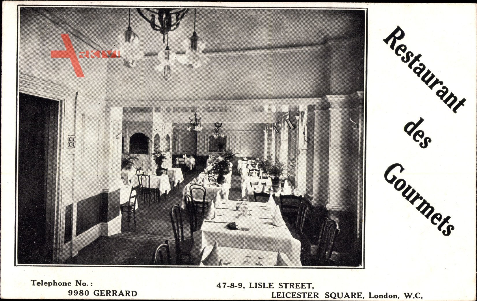 London City England, Restaurant des Gourmets, Lisle Street, Leicester Square