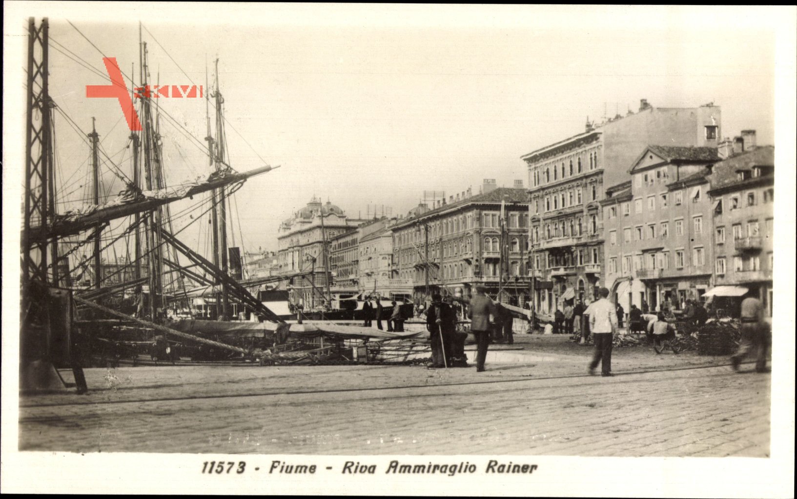Fiume Kroatien, Riva Ammiraglio Rainer, Segelschiffe im Hafen