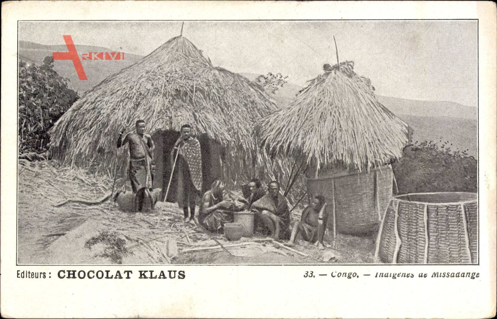 Französisch Kongo, Idigenes de Missadange, Strohhütten, Chocolat Klaus