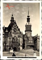 Dresden, Schlossturm und Georgentor, Hahn 7845, Turmuhr