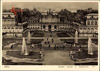 Dresden, Zwinger mit Wallpavillon, Hahn 7605, Fontänen