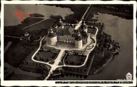 Moritzburg in Sachsen, Fliegeraufnahme vom Jagdschloss, Walter Hahn 4882