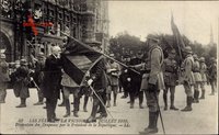 Paris, Fêtes de la Victore, 14 Juillet 1919, Décration des Drapeaux,Président