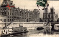Paris, La Caserne de la Cité, Notre Dame, Kaserne, Seine, Brücke
